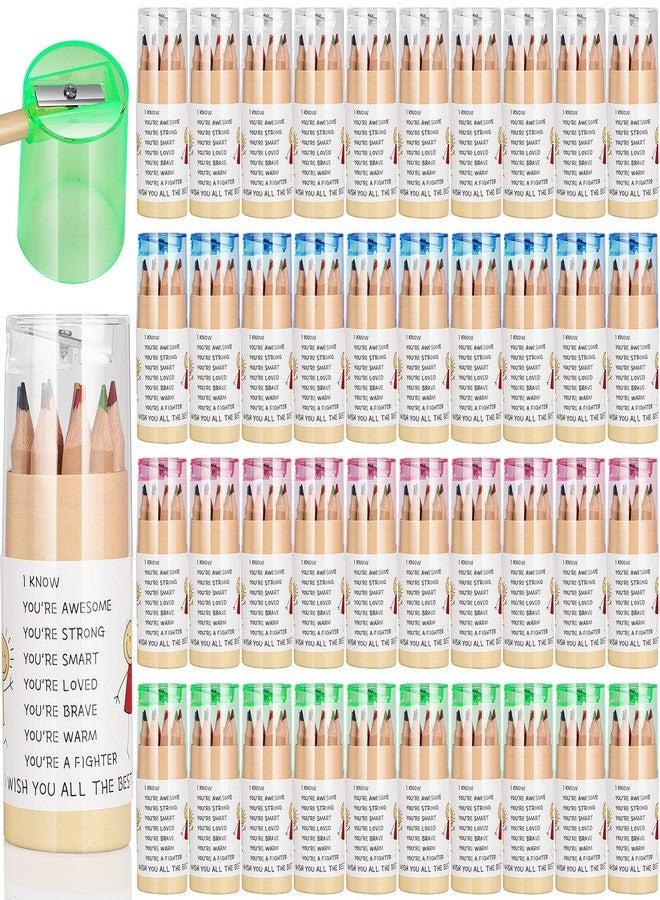 Dcocdeely 24 Pack Inspirational Colored Pencils with Sharpener in Tube, Operation Christmas Students Gift Mini Drawing Pencils Motivational Portable Pencil for Children Classroom School Supplies (24) - Image 1